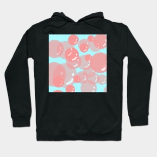 Pink Bubbles // Blue Hoodie